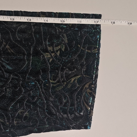 Catherines Black and Teal Iridescent 3X Burout Blouse - Picture 8 of 9